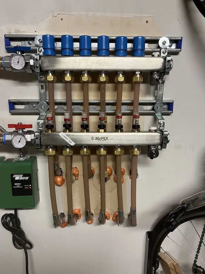 Plumber performing Gas Leak Detection at a residential property in Lititz